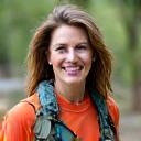 Portrait of Sarah Miller, 58, hiking